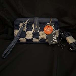 THE SAK Iris Black Tile Smartphone Convertible Crossbody Wallet, Wristlet